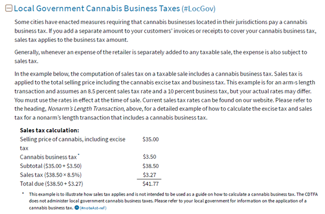 local gov screen shot showing sales tax calculation.