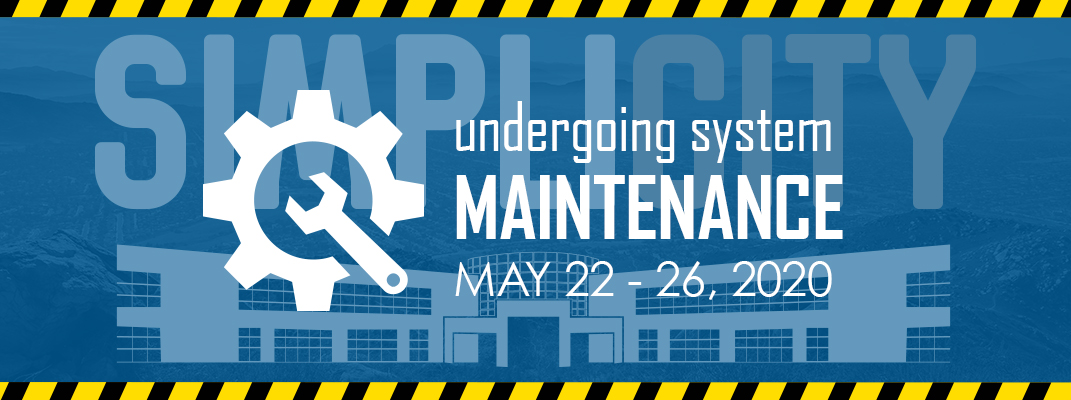 SimpliCITY maintenance message
