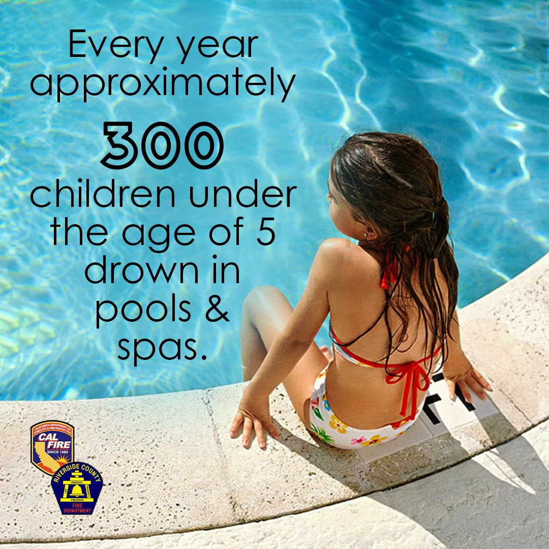 Every year, approximately 300 children under the afe of 5 drown in pools and spas.