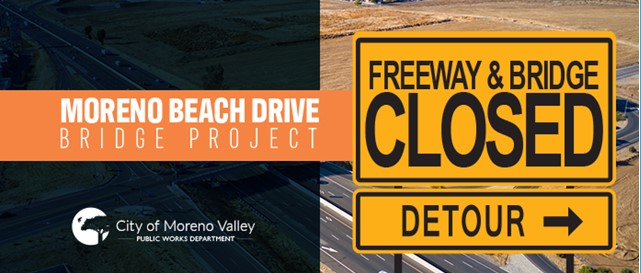 Moreno Beach Project Freeway Closure banner
