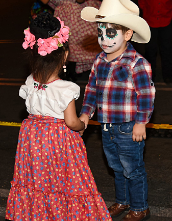 Two children in costume