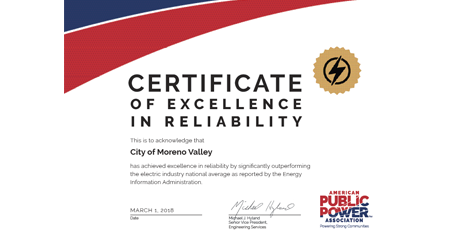 2018 reliability certificate