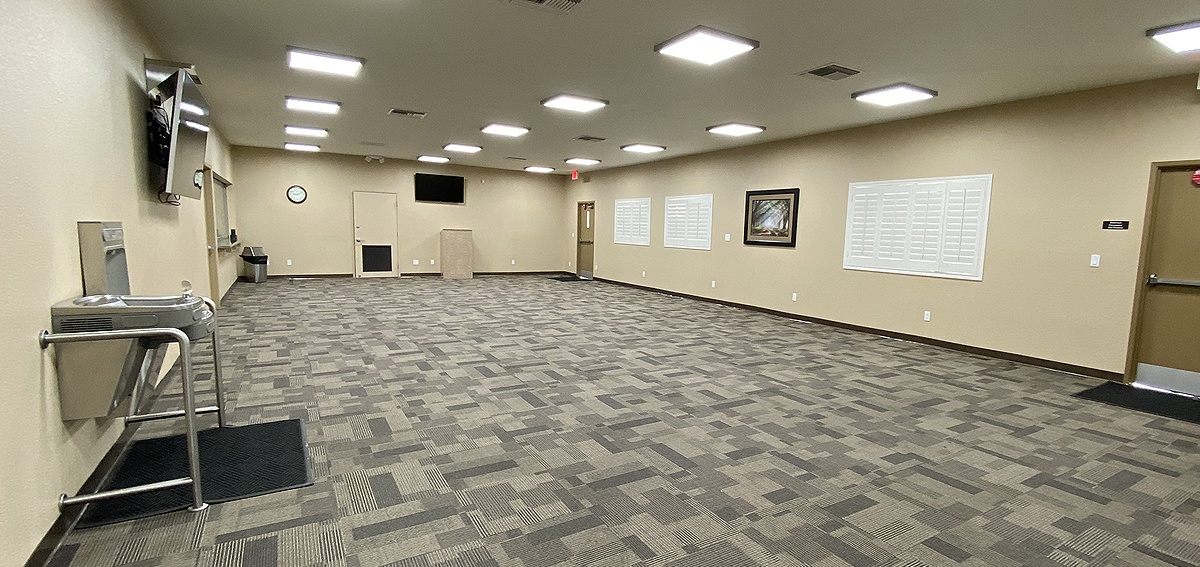 The empty meeting room.